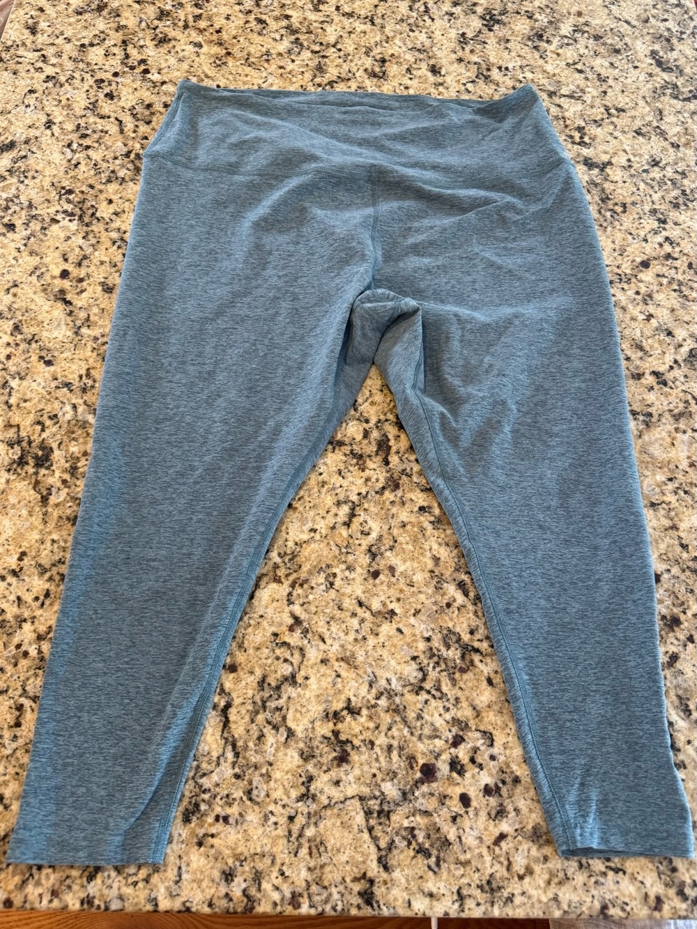 Beyond Yoga Heathered Slate Blue High-Rise Leggings